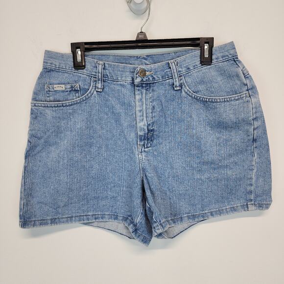 Vintage Riders High Waist Mom Shorts Size 12 30" Light Wash Denim Cotton 90s - Picture 1 of 8